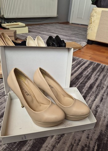 Bej Platform Topuklu Kadın Ayakkabı - Görsel 3