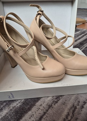 Bej Platform Topuklu Kadın Ayakkabı - Görsel 2
