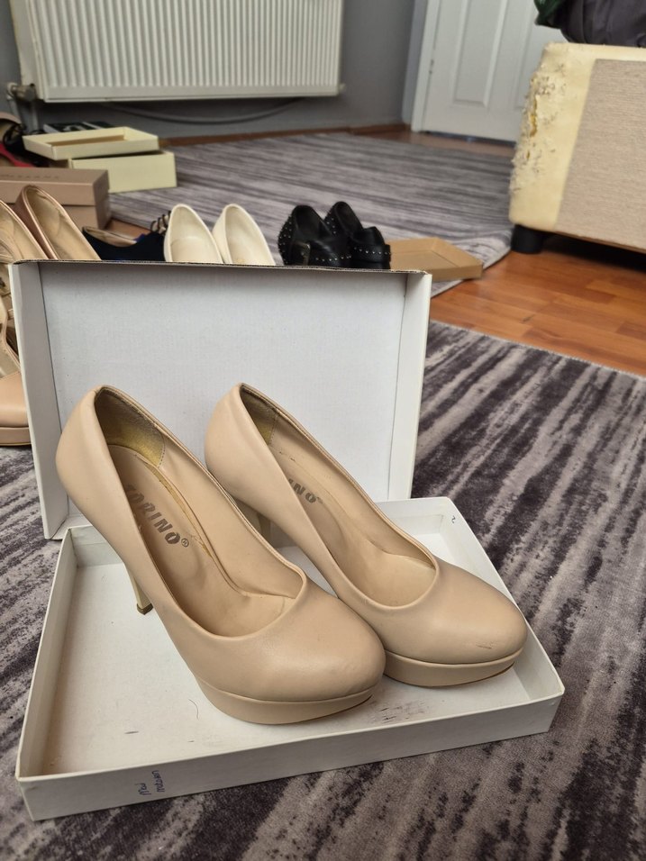 Bej Platform Topuklu Kadın Ayakkabı - Görsel 3