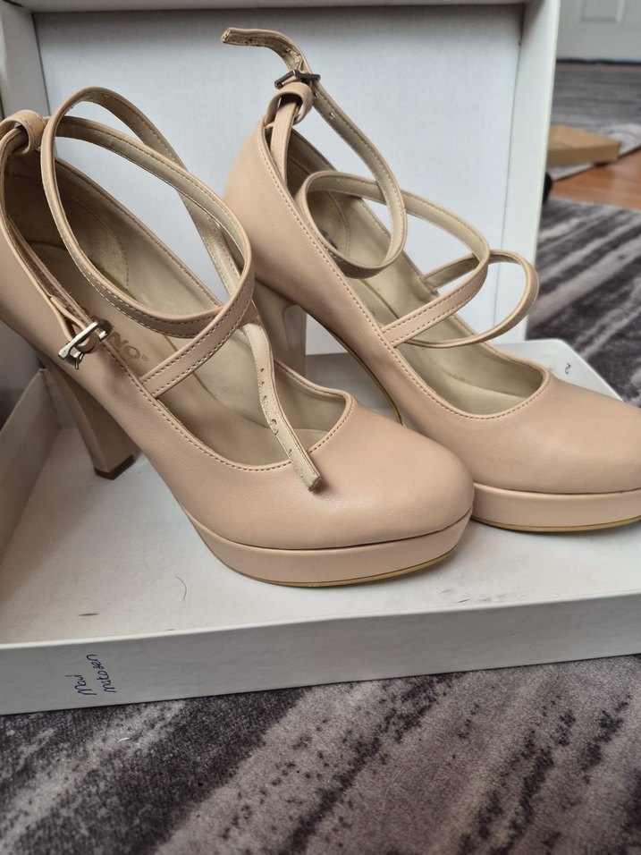Bej Platform Topuklu Kadın Ayakkabı - Görsel 2