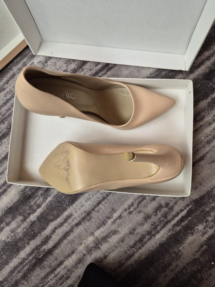 Bej Stiletto Topuklu Kadın Ayakkabı - Görsel 4