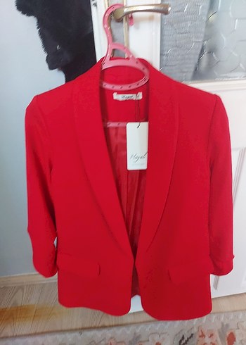 Zara Canli Kirmizi Siklik Kadin Blazer Ceket