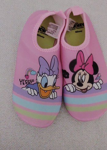 Kız Çocuk Pembe Minnie ve Daisy Baskılı Terlik