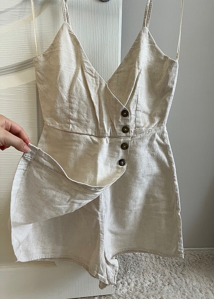 Shein keten şort tulum - Görsel 3