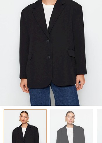 Trendyol & Milla Siyah Düğmeli Kadın Denim Blazer