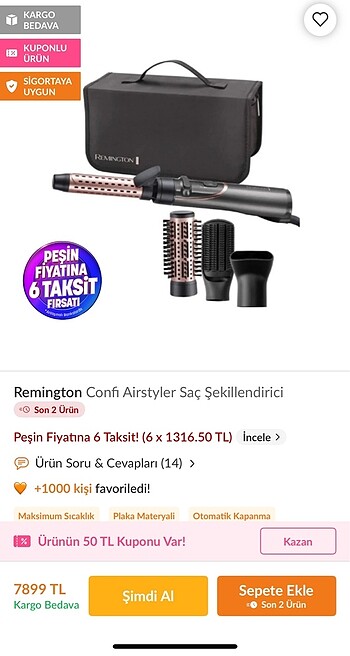 Reminton saç şekillendirici