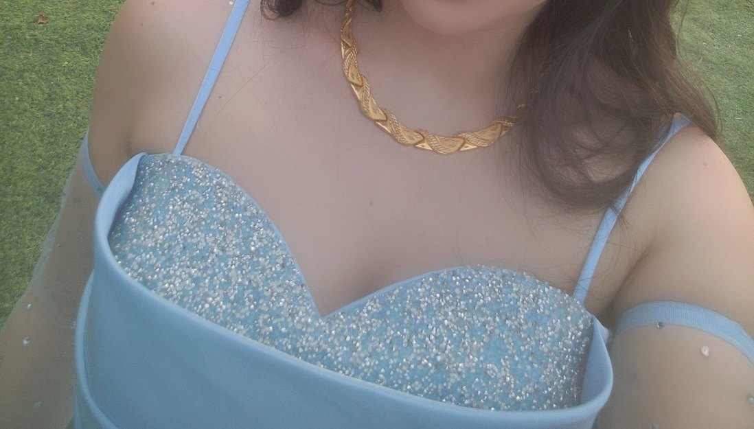 Mavi Drapeli Uzun Abiye Elbise - Görsel 3