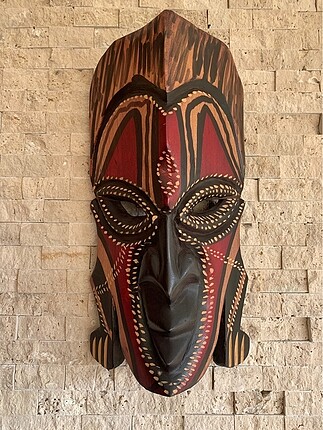  Beden kahverengi Renk Afrika Maskesi Ahşap Geleneksel Mask