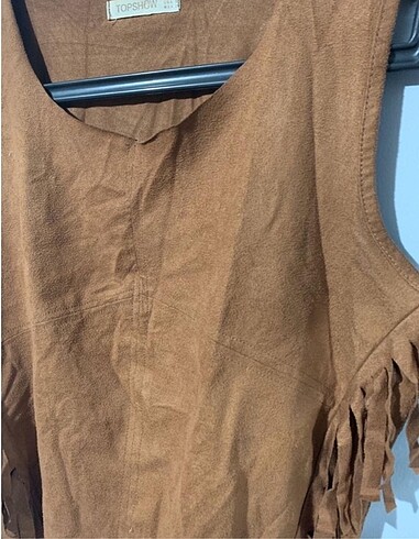 m Beden Topshow Taba Süet Crop Tshirt