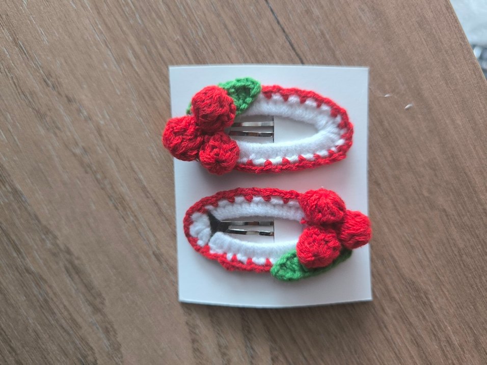 Örgü Pembe Çocuk Toka Seti ikili takım - Görsel 3