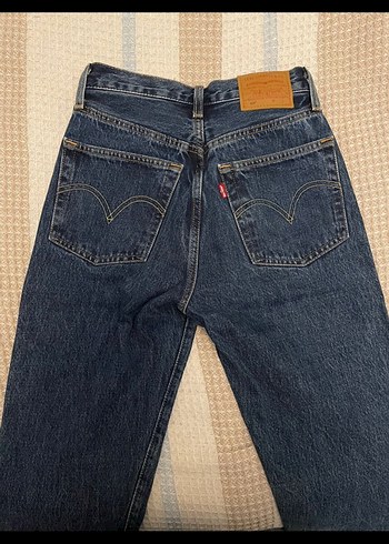 Levis Dugmeli Gri Mavi Kadin Denim Pantolon
