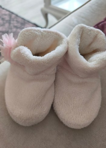 HelloBaby Kız Çocuk Pembe Peluş Çiçekli Ev Terliği