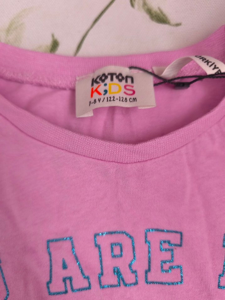 Kelebek Baskılı Düğmeli Pembe Uzun Kollu çocuk Tişört - Görsel 2