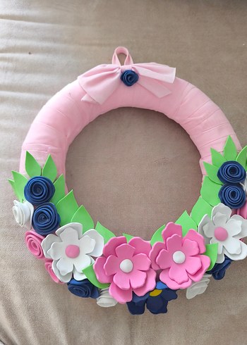 Pembe Çiçekli Kapı Süsü