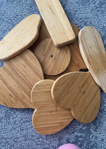 Bohem Tarzı Kahverengi Ahşap Sunum Tabakları ORİJİNAL BAMBU - Görsel 2