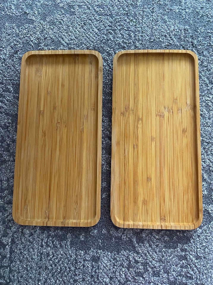 Bohem Tarzı Kahverengi Ahşap Sunum Tabakları ORİJİNAL BAMBU - Görsel 3