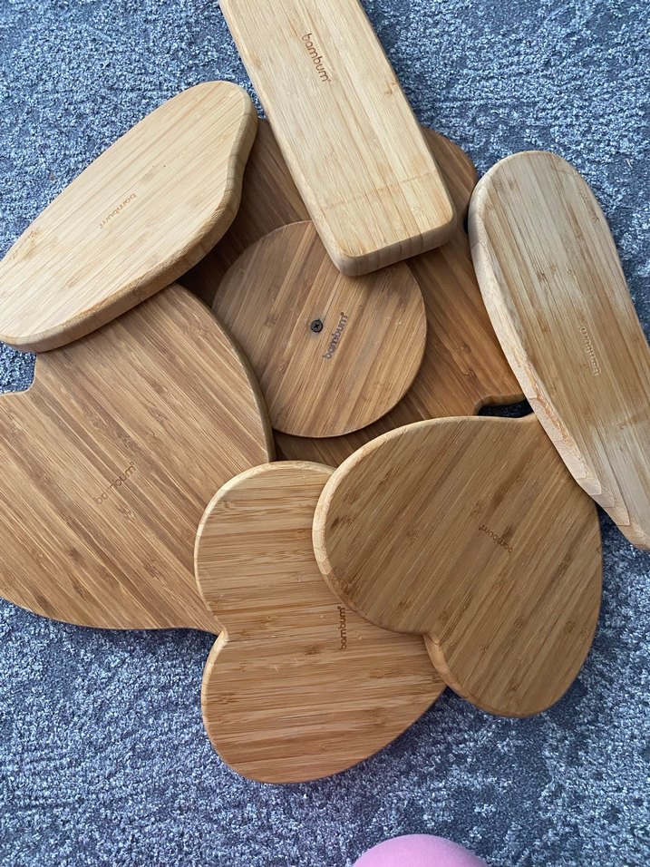 Bohem Tarzı Kahverengi Ahşap Sunum Tabakları ORİJİNAL BAMBU - Görsel 2