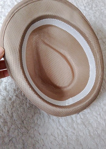 Bej erkek çocuk  Fötr Şapka Siyah Bantlı - Görsel 4