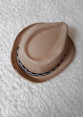 Bej erkek çocuk  Fötr Şapka Siyah Bantlı - Görsel 5