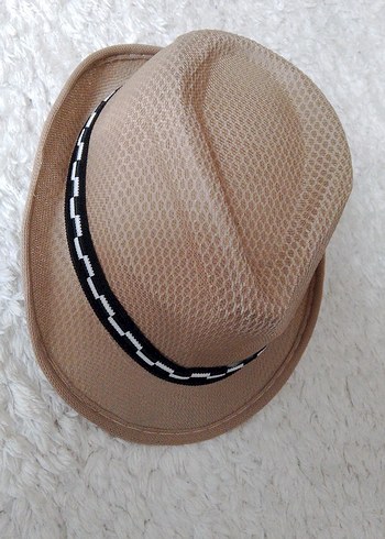 Bej erkek çocuk  Fötr Şapka Siyah Bantlı - Görsel 2