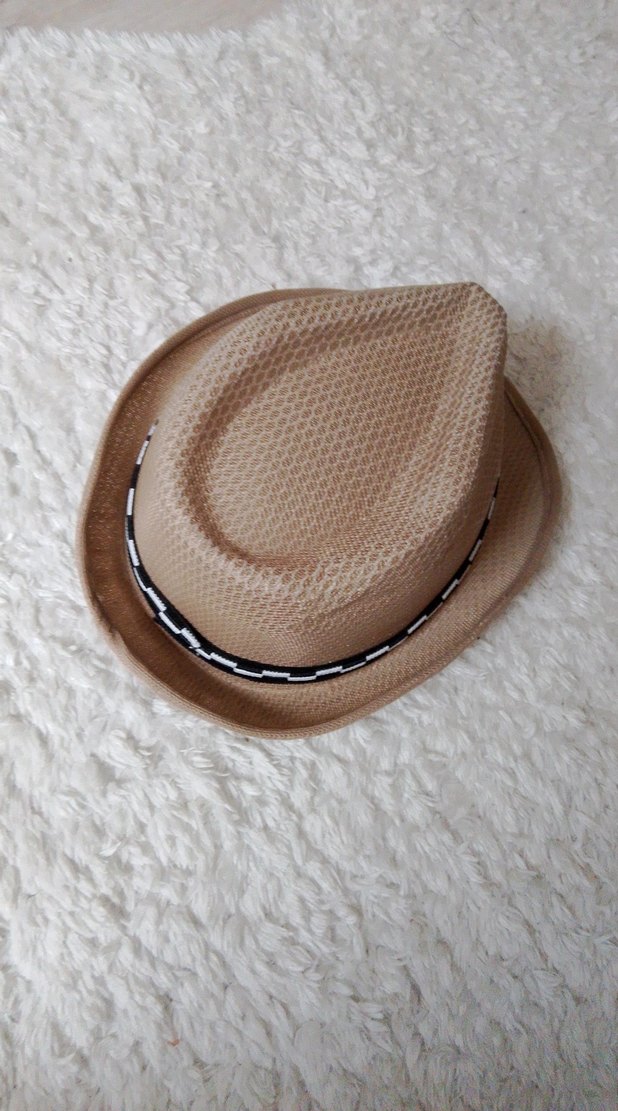 Bej erkek çocuk  Fötr Şapka Siyah Bantlı - Görsel 5