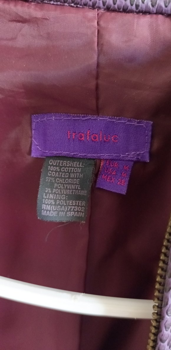 Mor Kadın Deri Biker Ceket zara - Görsel 3