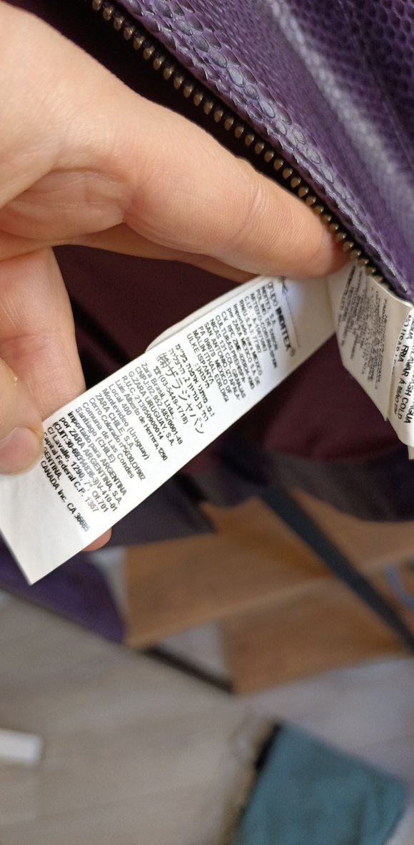 Mor Kadın Deri Biker Ceket zara - Görsel 4