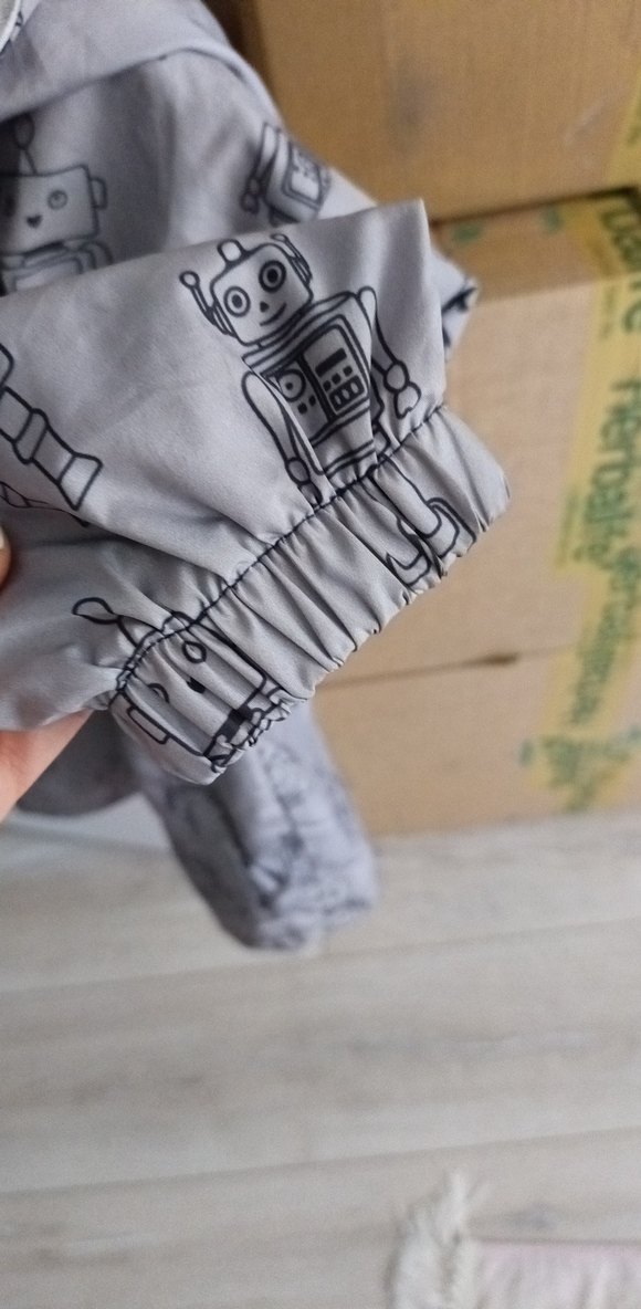 Gri Baskılı Fermuarlı Erkek Çocuk Yağmurluk - Görsel 3