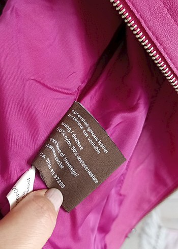 Danier Pembe Kadın deri  Fermuarlı Ceket - Görsel 11