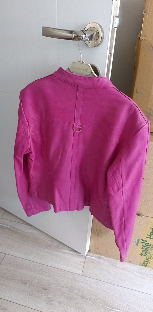 Danier Pembe Kadın deri  Fermuarlı Ceket - Görsel 5