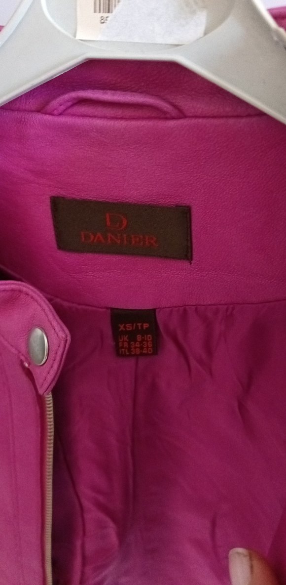 Danier Pembe Kadın deri  Fermuarlı Ceket - Görsel 3