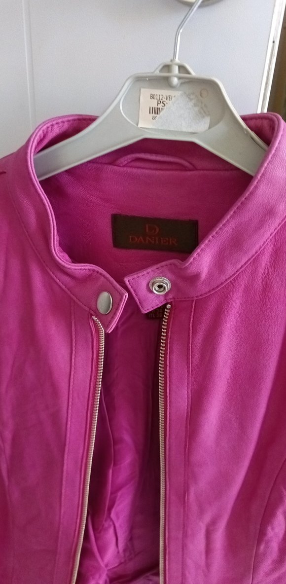 Danier Pembe Kadın deri  Fermuarlı Ceket - Görsel 2