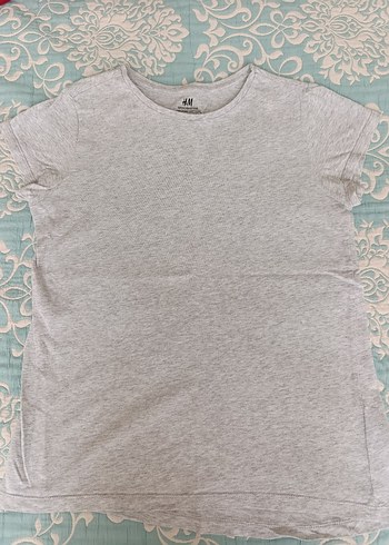 H&M Gri Melanj Bisiklet Yaka Tisort