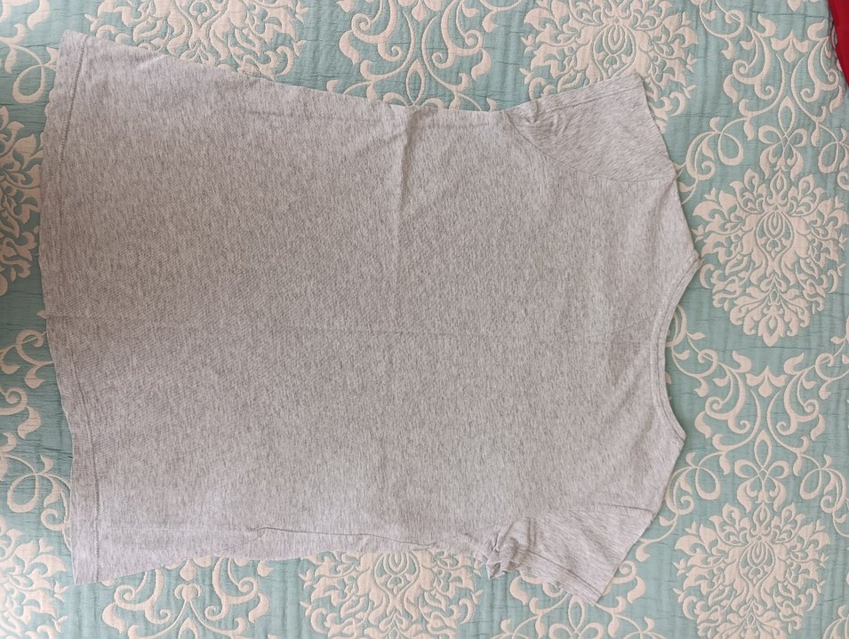 H&M Gri Melanj Bisiklet Yaka Tişört — görsel 4/6