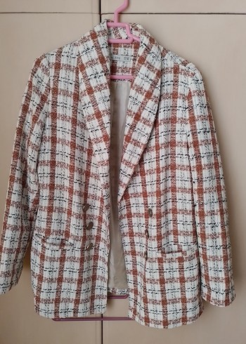 Düğmeli, Regular Fit Kadın Blazer Ceket - Görsel 12