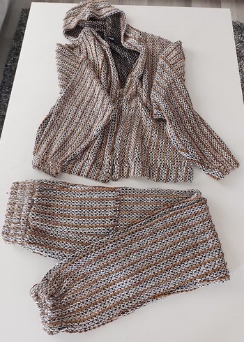 Kapüşonlu Örgü Bohem iki takim - Görsel 9