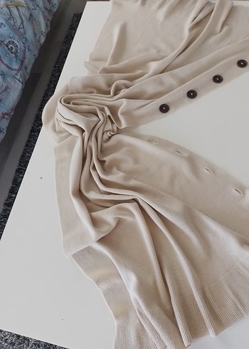 Düğmeli Bej Triko panco - Görsel 15