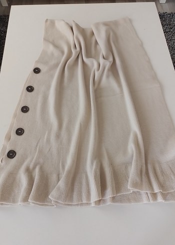 Düğmeli Bej Triko panco - Görsel 10