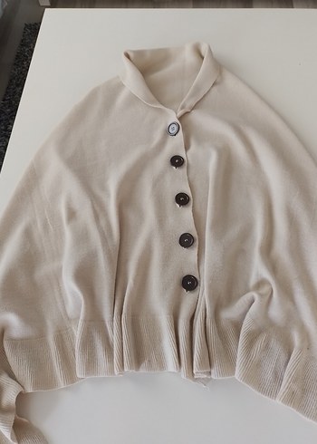 Düğmeli Bej Triko panco - Görsel 9