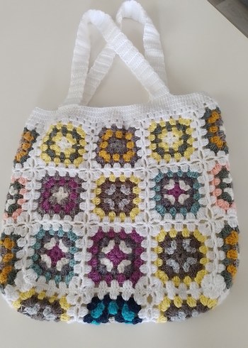 Renkli Örgü Bohem Kol Çantası - Görsel 6