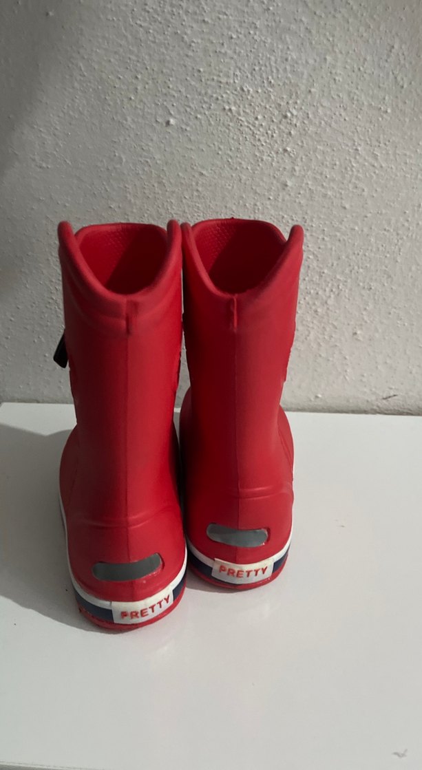 Kız Çocuk Kırmızı Lastik Çizme - Görsel 4