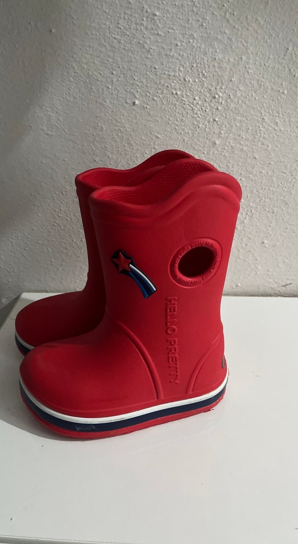 Kız Çocuk Kırmızı Lastik Çizme - Görsel 3