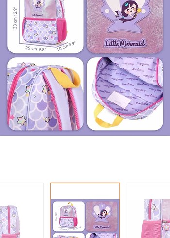 Pastel Mor Çocuk Okul Çantası - Görsel 6