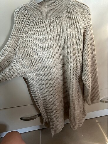 xs Beden camel Renk Pull and Bear mini örme elbise