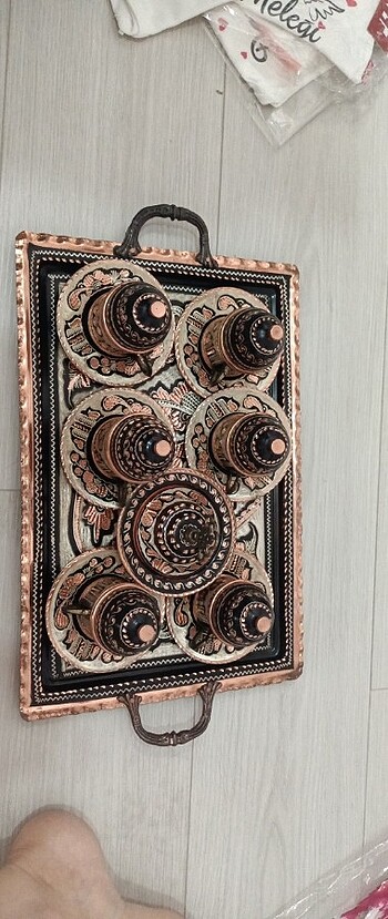 Bakır Kahve Takımı 6 lı