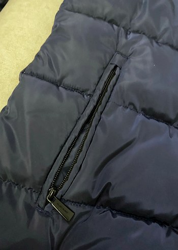 Kadın Lacivert Kapüşonlu Kış Montu - Görsel 5