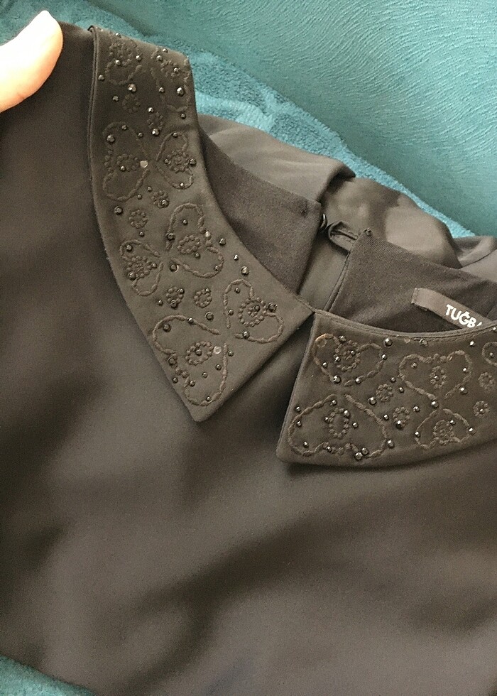 Tuğba kemeri ve yakası taş detaylı - Görsel 4