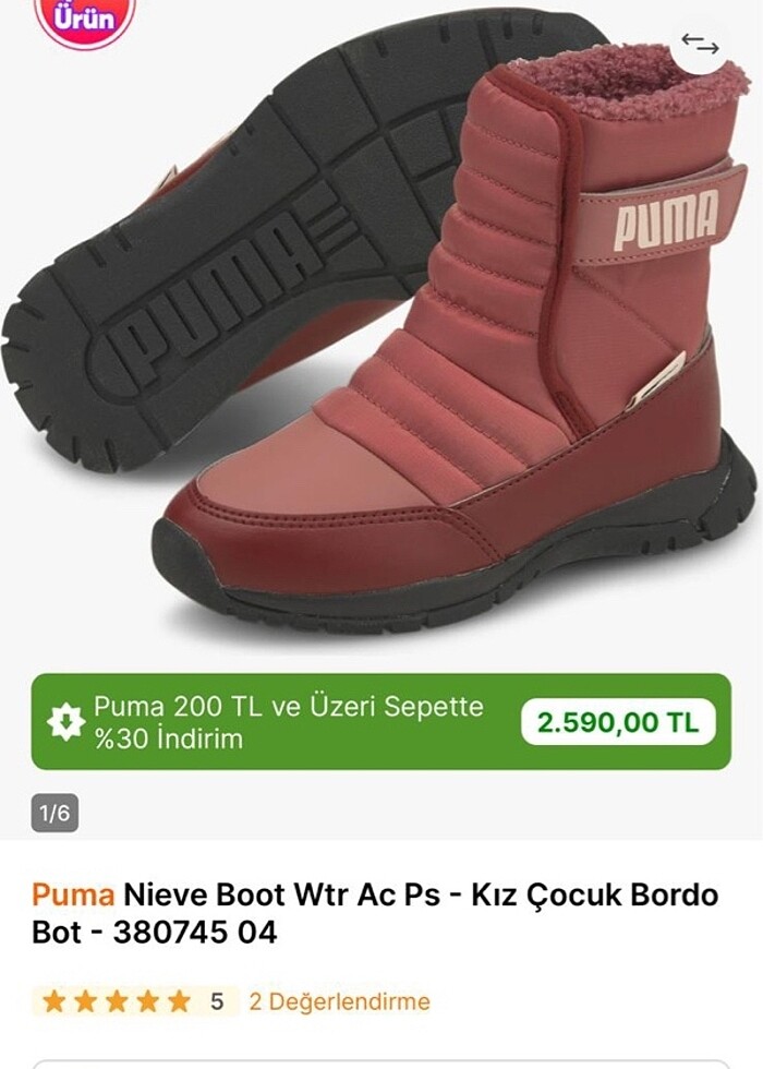 Puma kız çocuk botu - Görsel 5