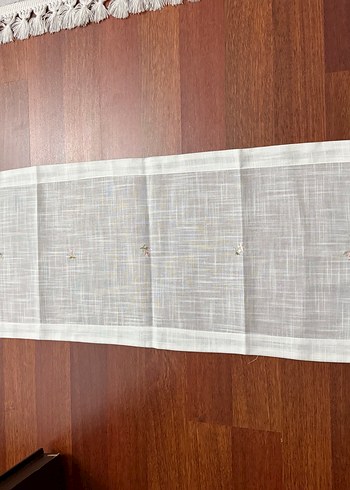 Nakışlı Beyaz Masa Örtüsü Seti - Görsel 2