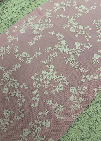 Nakışlı Pembe Masa Örtüsü runner - Görsel 2